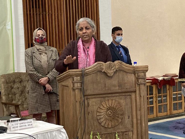 Union Minister for Finance & Corporate Affairs Nirmala Sitharaman intreracting with women entrepreneurs of J-K (Photo:Twitter/CBIC)