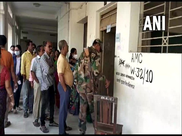Voting underway at a polling station in Agartala's ward number 20