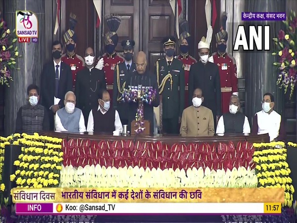 President Ram Nath Kovind in Parliament on Friday. (Photo/ANI)