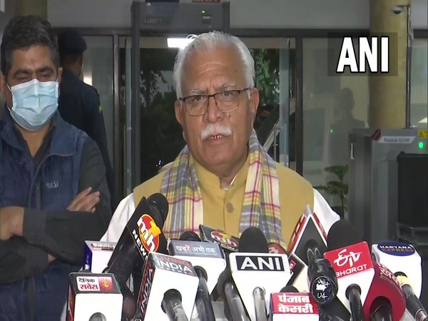 Haryana Chief Minister Manohar Lal Khattar (Photo/ANI)