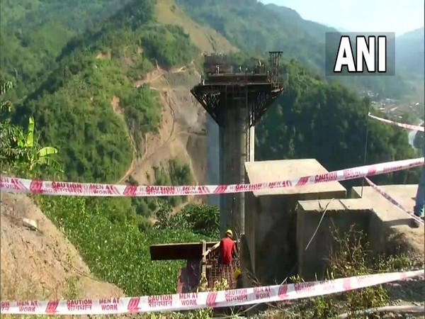 Visuals of the bridge being built in Jiribam-Imphal (Photo/ANI)