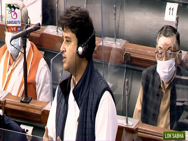 Union Civil Aviation Minister Jyotiraditya Scindia (Photo courtesy: Sansad TV)