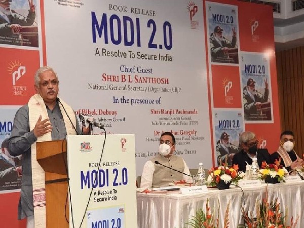 BL Santhosh speaking at book launch in Delhi (Photo: Twitter/BL Santhosh) 