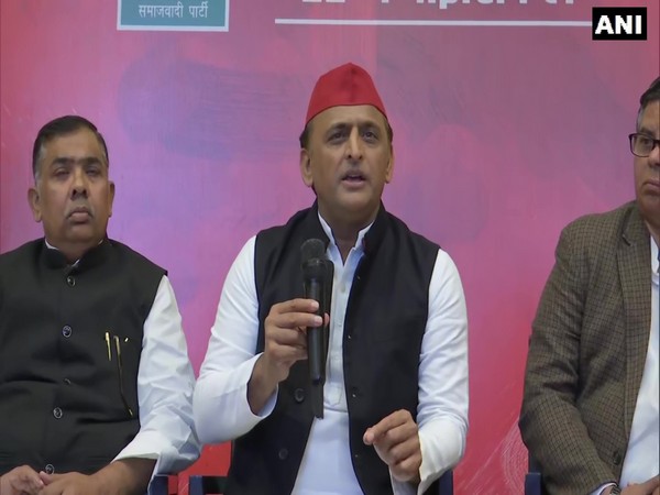 Samajwadi Party president Akhilesh Yadav in Jhansi (Photo/ANI)