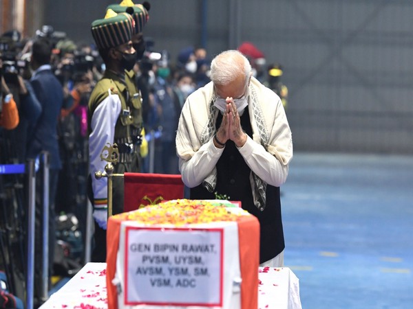 Prime Minister Narendra Modi pays tribute to CDS General Bipin Rawat (Pic credit: Narendra Modi Twitter handle)
