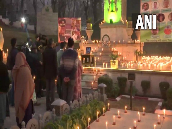 Candlelight vigil in memory of CDS Bipin Rawat in Srinagar (Photo/ANI)