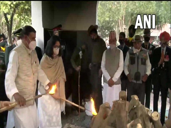 CDS Rawat cremated with full military honours (Photo/ANI)