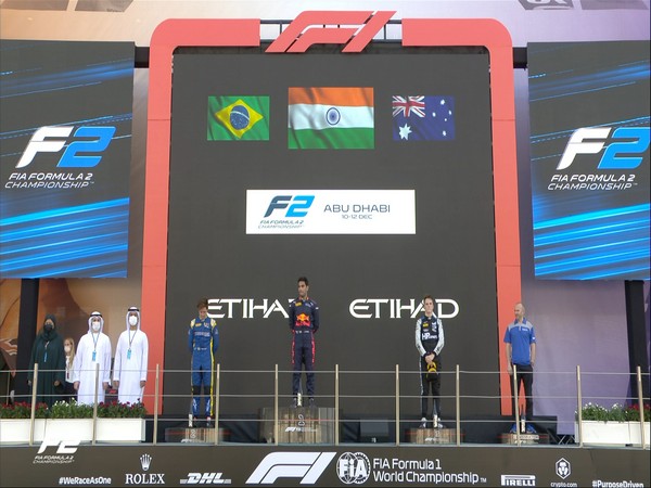 Podium of Formula 2 Sprint Race in Abu Dhabi (Photo: Formula 2)