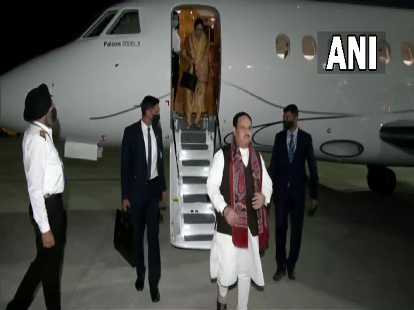 BJP president JP Nadda reaches Varanasi ahead of the inauguration of the Kashi Vishwanath Corridor  (Photo/ANI)