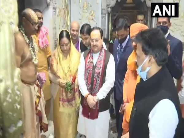 BJP chief JP Nadda visits Kashi Vishwanath Dham (Photo/ANI)