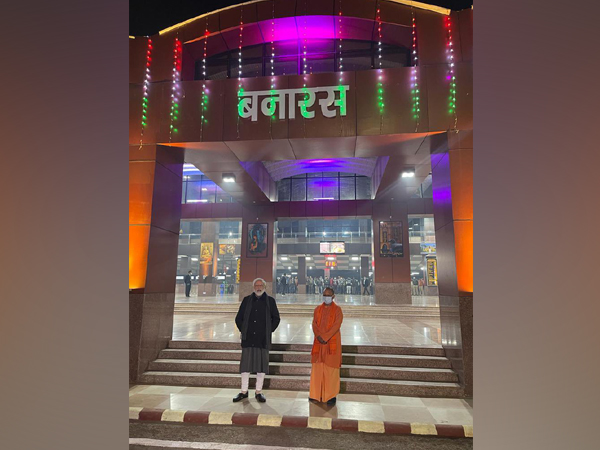 Prime Minister Narendra Modi and UP CM Yogi Adityanath in Varanasi. (Photo.ANI)