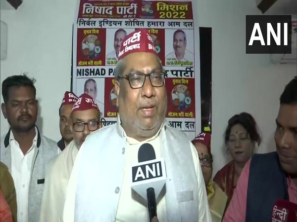 Nishad party president Sanjay Nishad speaking to ANI in Lucknow on Monday. (Photo/ANI)