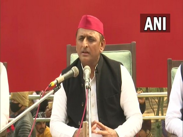 Samajwadi Party chief Akhilesh Yadav addressing a press conference in Kannauj (Photo/ANI)