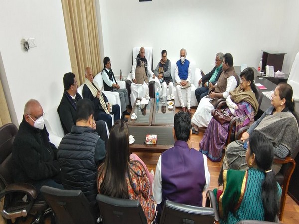 Opposition leaders holding a meeting. 