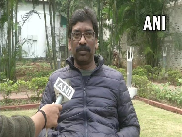 Jharkhand Chief Minister Hemant Soren speaking to ANI (Photo/ANI)