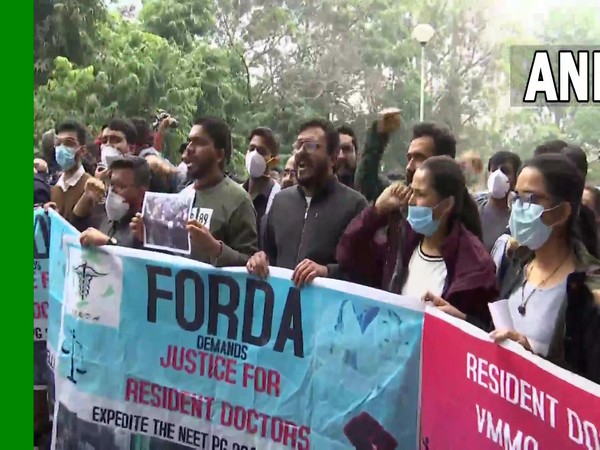 Resident doctors of various hospitals protest over delay in NEET-PG counselling.