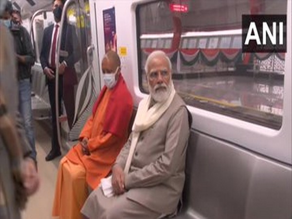 Prime Minister Narendra Modi takes a ride in the metro  (Photo/ANI)