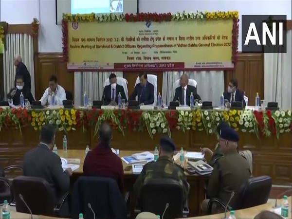 Election Commissioner meets officials in Lucknow to review UP Poll preparedness  (Photo/ANI)