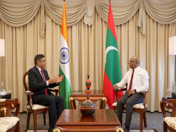 United Nations General Assembly President Abdulla Shahid meets High Commissioner of India to the Maldives, Munu Mahawar (Photo Credit: Twitter/Abdulla Shahid)