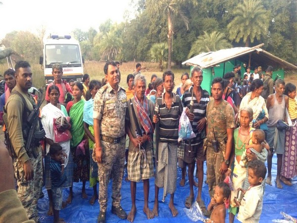 44 Naxals including 9 women laid down arms before police at a village in Chintalnar area of Sukma district in Chhattisgarh (Photo/ANI)