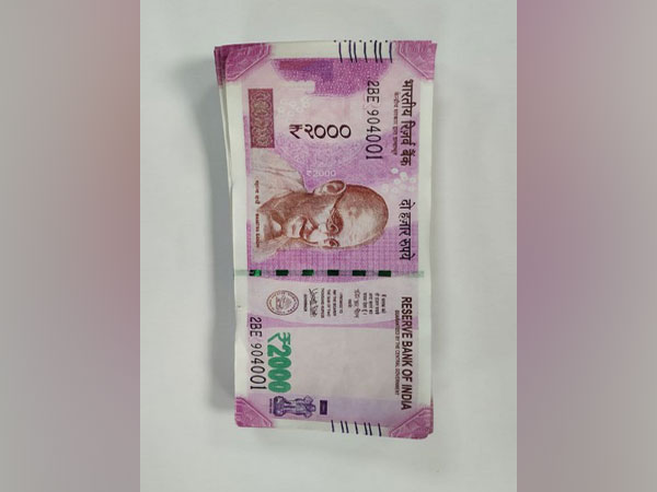 Seized counterfeit currency notes of Rs 2,000 denomination.