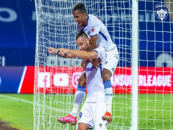 Team Chennaiyin FC celebrating after a goal (Photo/Chennaiyin FC-Twitter)