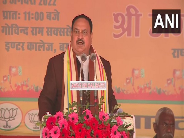 BJP president JP Nadda in Uttar Pradesh's Basti (Photo/ANI)