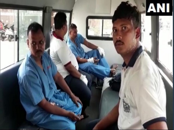 Injred firemen were taken to hospital