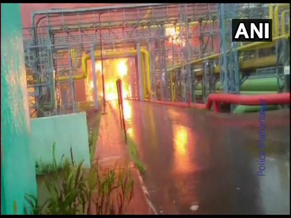 Fire breaks out at a cold storage at ONGC plant in Uran, Navi Mumbai. [Photo/ANI]