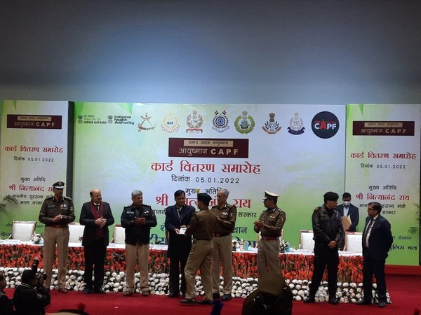 MoS Nityanand Rai distributes last 10 Ayushman CAPF cards to personnel (Photo:ANI)
