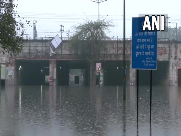 Visuals of waterlogging in parts of New Delhi caused by overnight rain on Saturday (Photo:ANI)