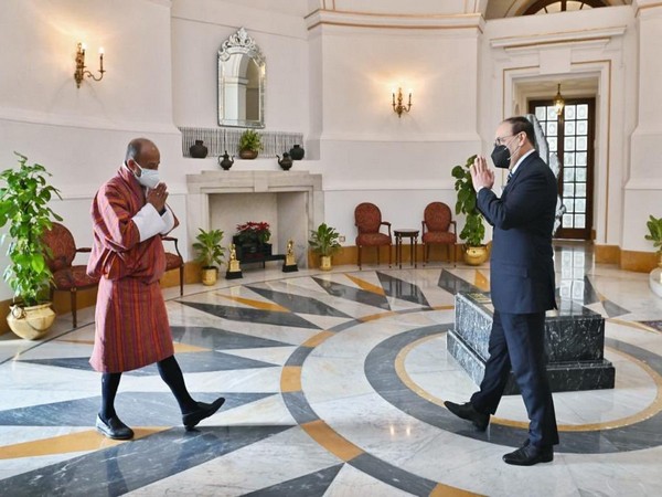 Foreign Secretary Harsh Vardhan Shringla meets Lyonpo Loknath Sharma, Minister for Economic Affairs of Bhutan in New Delhi