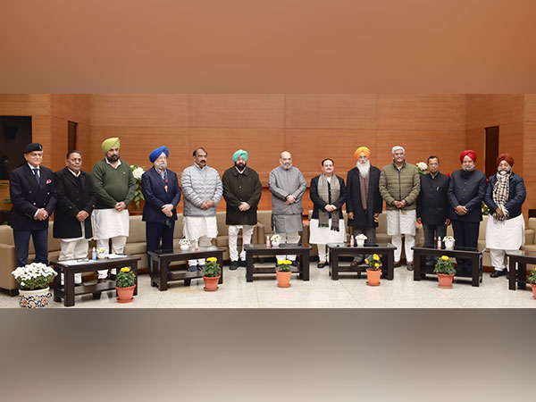 Union Home Minister Amit Shah (centre) with NDA allies of Punjab