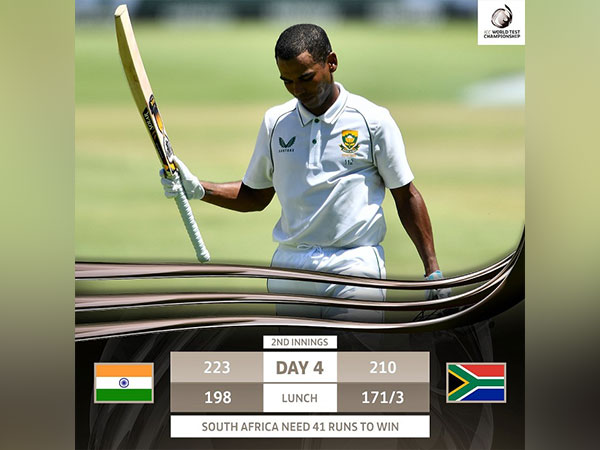 South Africa need 41 runs to win the third Test (Image: ICC)