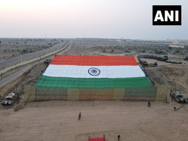 World's largest national flag made of 'khadi' (Photo/ANI)