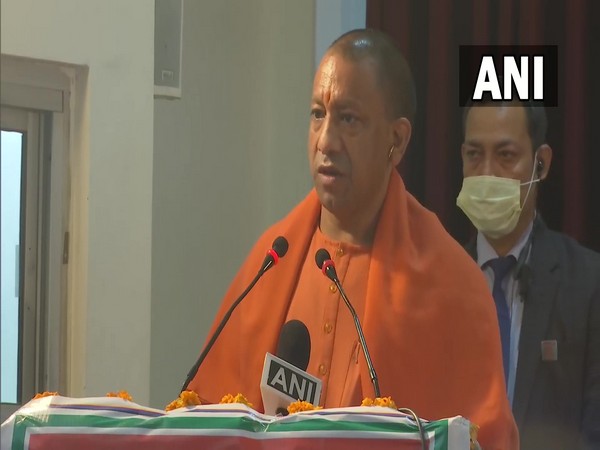 Uttar Pradesh CM Yogi Adityanath in Ghaziabad (Photo/ANI)