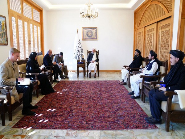 Afghanistan deputy PM Hanafi meets UN officials in Kabul (Photo Credit: Twitter/Inamullah Samangani)