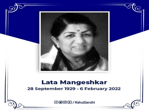 Legendary singer Lata Mangeshkar passed away on Sunday at the age of 92 years. (Photo: Rahul Gandhi Twitter)