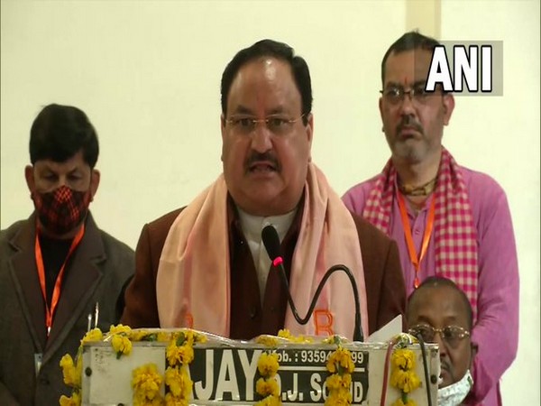 BJP National President Jagat Prakash Nadda in Hathras (Photo/ANI)