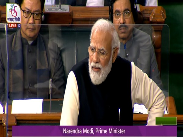 Prime Minister Narendra Modi in Lok Sabha (Photo credit: Sansad TV)