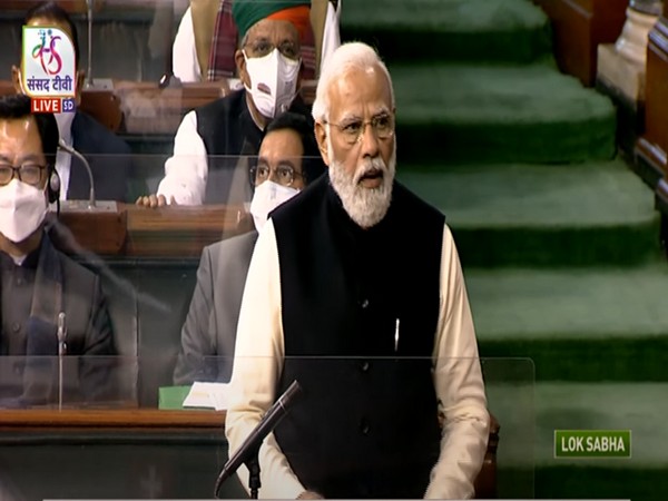 Prime Minister Narendra Modi in Lok Sabha (Photo credit: Sansad TV)