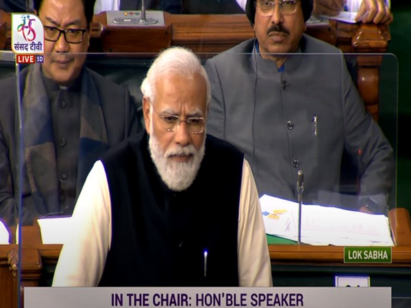 Prime Minister Narendra Modi in Lok Sabha. (Photo credit: Sansad TV)