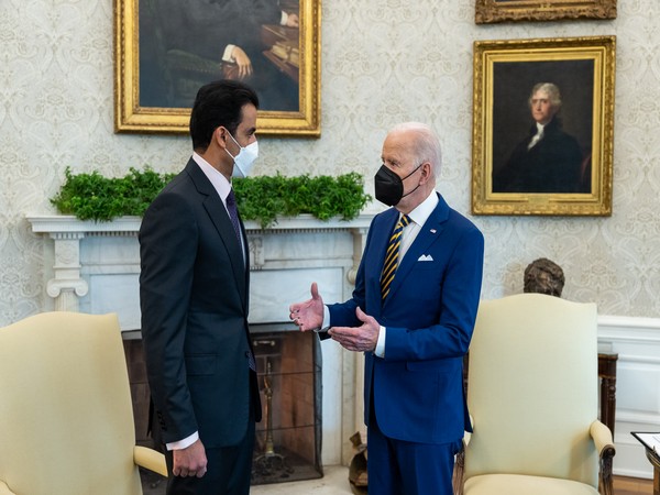 Emir of Qatar Sheikh Tamim Bin Hamad Al-Thani with US President Joe Biden 