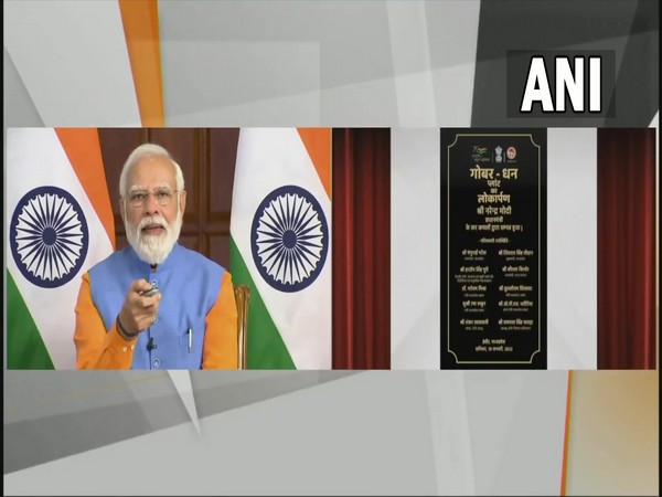 Prime Minister Narendra Modi inaugurates Gobar-Dhan plant in Indore (Photo/ANI)