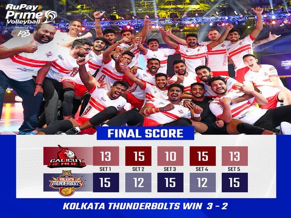 Kolkata Thunderbolts defeats Calicut Heroes (Photo/Prime Volleyball League- Twitter)