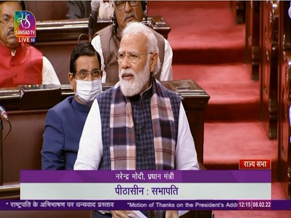 Prime Minister Narendra Modi speaking in Rajya Sabha