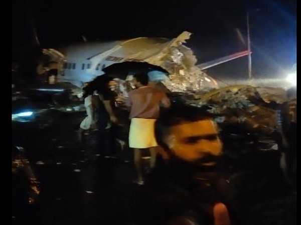 The Dubai-Kozhikode Air India flight (IX-1344) skidded while landing at the Karipur airport. (Photo: ANI)