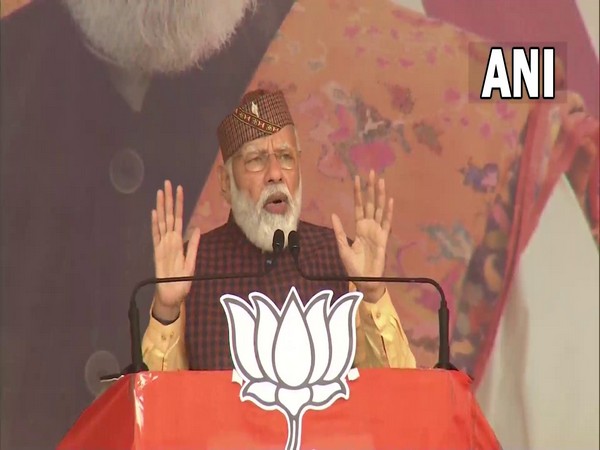 PM Narendra Modi in Rudrapur (Photo/ANI)
