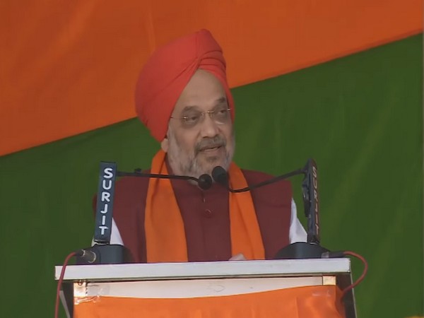Amit Shah addressing a rally at Amritsar on Sunday. [Photo/ANI]