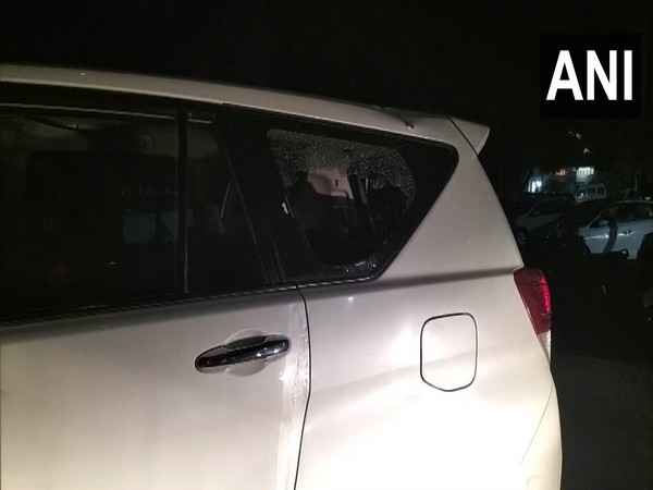 SR Laddhar's car, after attack in Ludhiana. (Photo/ANI)